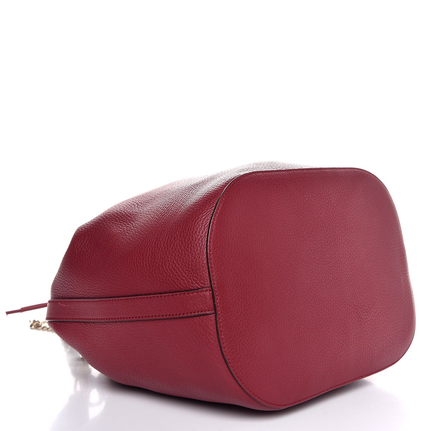 Pebbled Calfskin Miss Bamboo Bucket Bag Burgundy