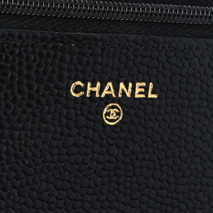 Chanel Caviar Quilted CC Turnlock Wallet On Chain WOC Black 5 of 11