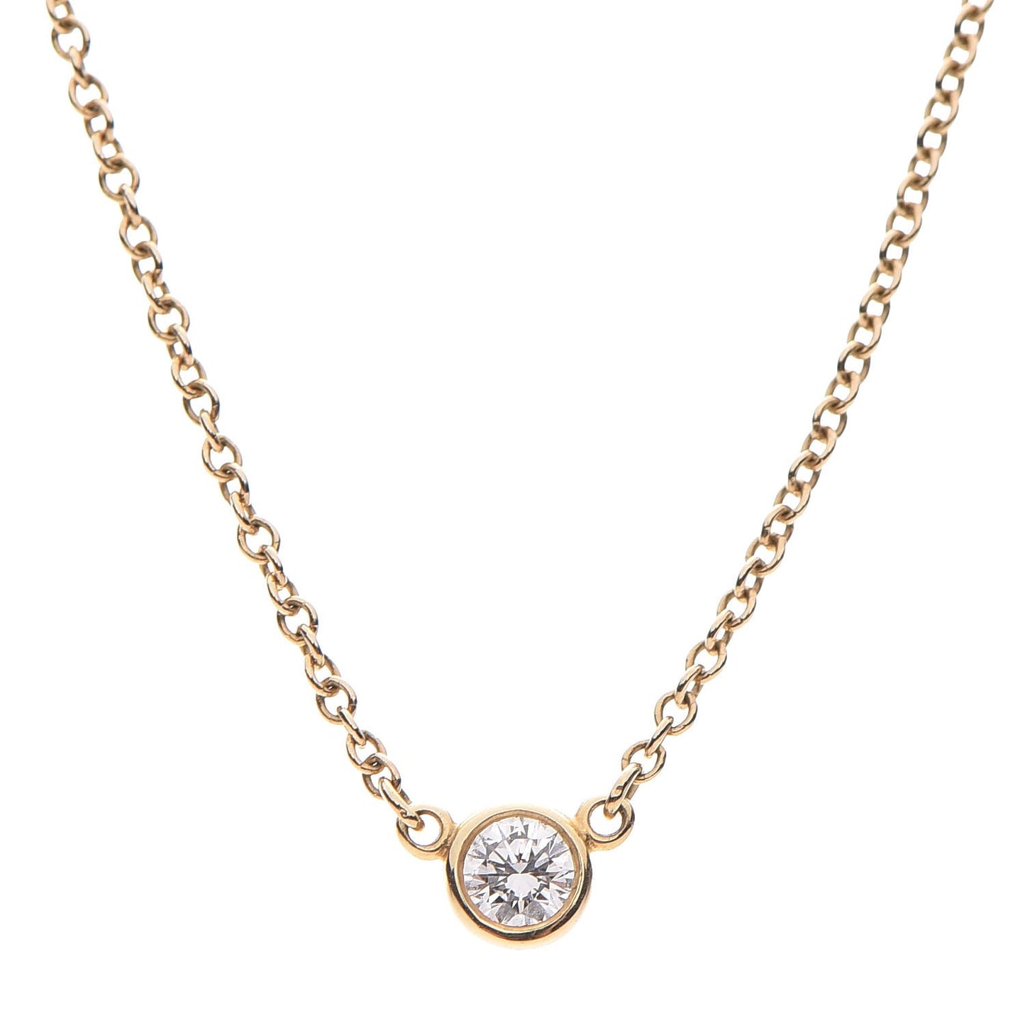 18K Yellow Gold Diamond .08ct Elsa Peretti Diamonds by the Yard Pendant Necklace