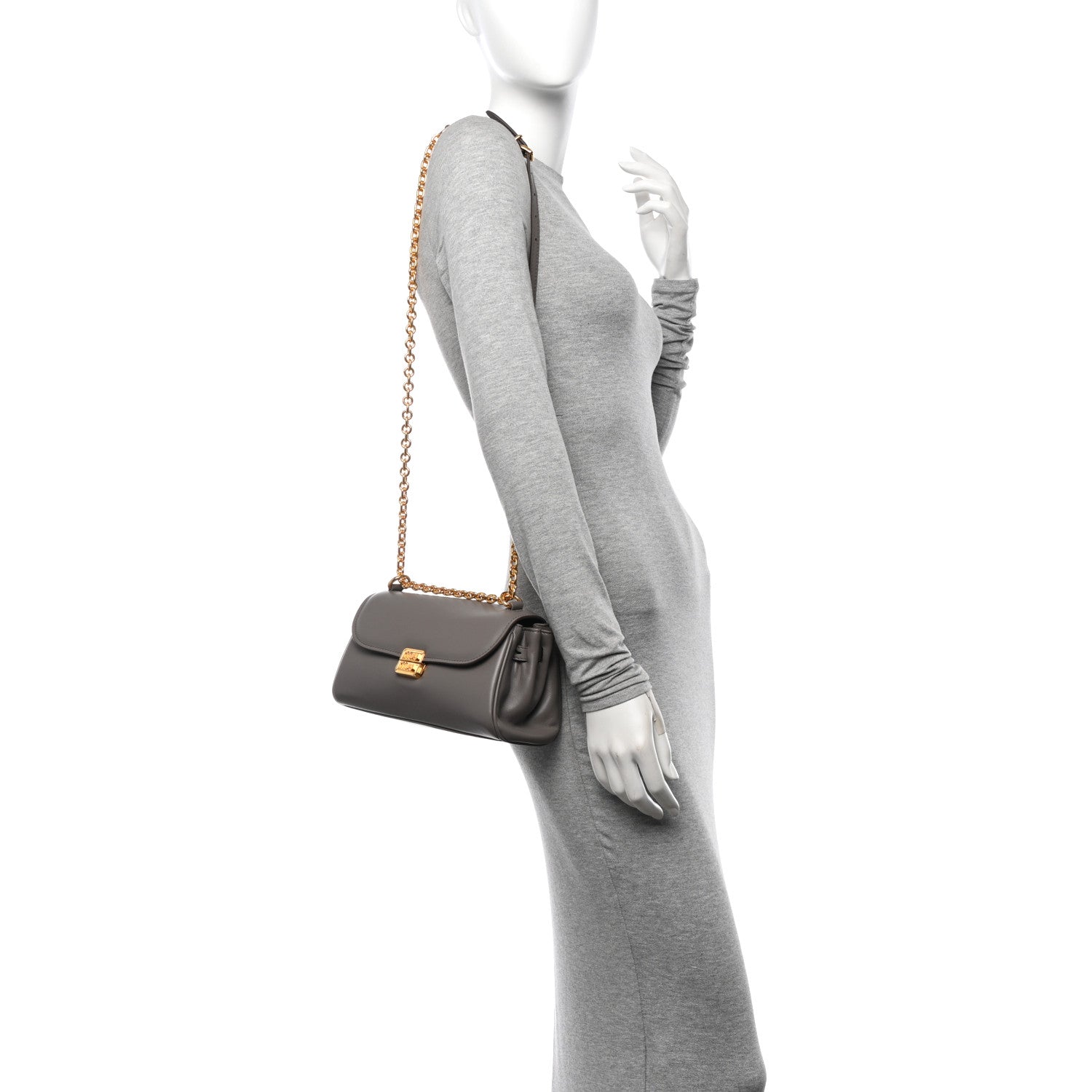 Miu Miu Fine Calf Shoulder Bag Argilla 2 of 10
