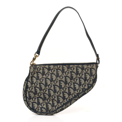 Christian Dior Monogram Mini Saddle Pochette Navy 1 of 11
