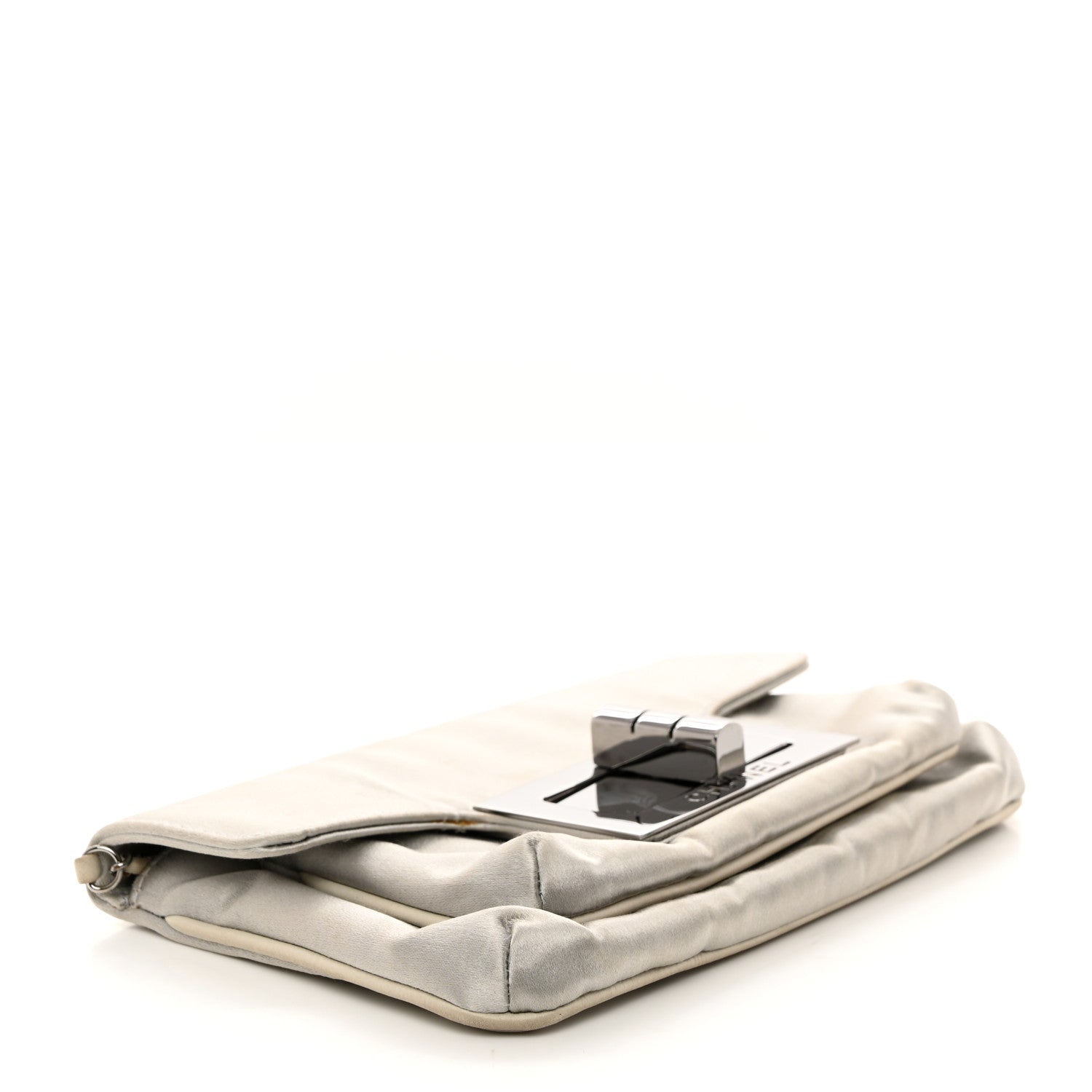 Chanel Satin Small Mademoiselle Flap Silver 4 of 13