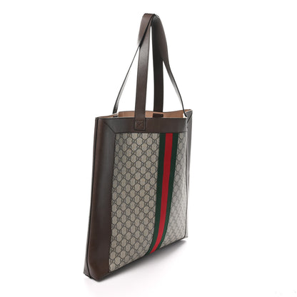 Gucci GG Supreme Monogram Web Large Ophidia Vertical Shopping Tote Brown 4 of 11