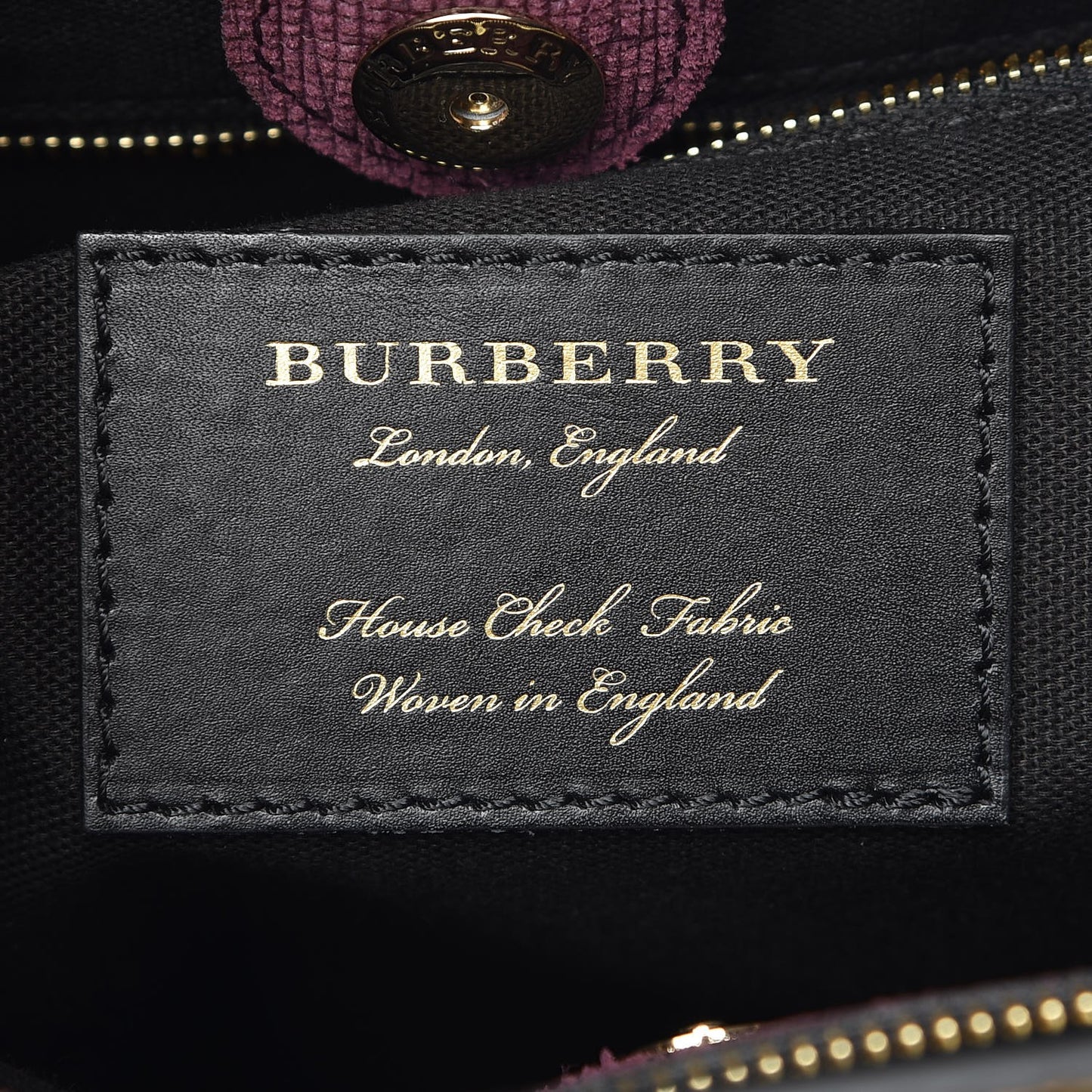 Python Grainy Calfskin House Check Medium Banner Tote Elderberry