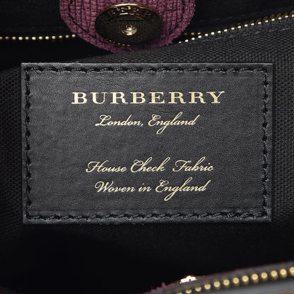 Burberry Python Grainy Calfskin House Check Medium Banner Tote Elderberry 7 of 10