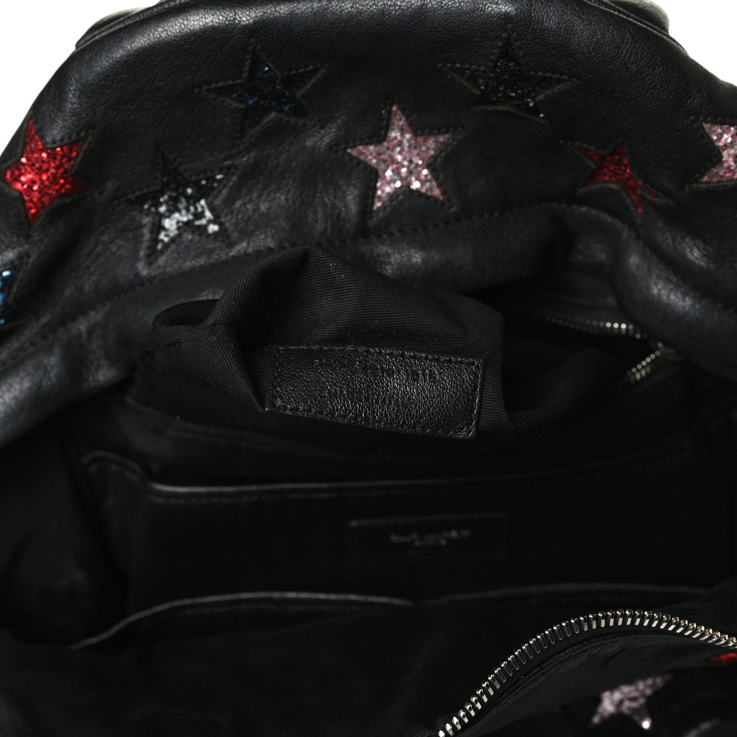Lambskin Star Applique Mini City California Backpack Black