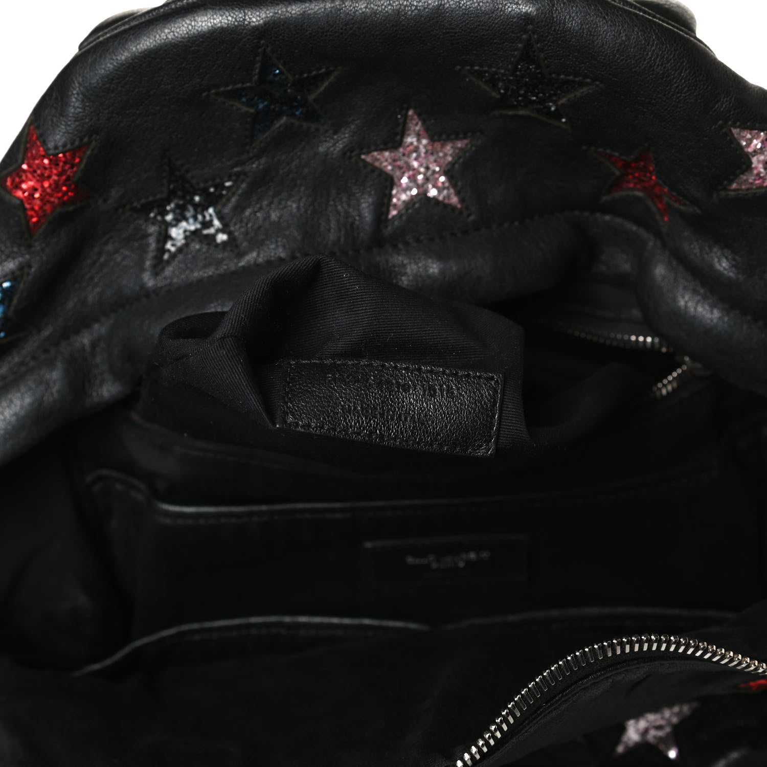 Saint Laurent Lambskin Star Applique Mini City California Backpack Black 7 of 30