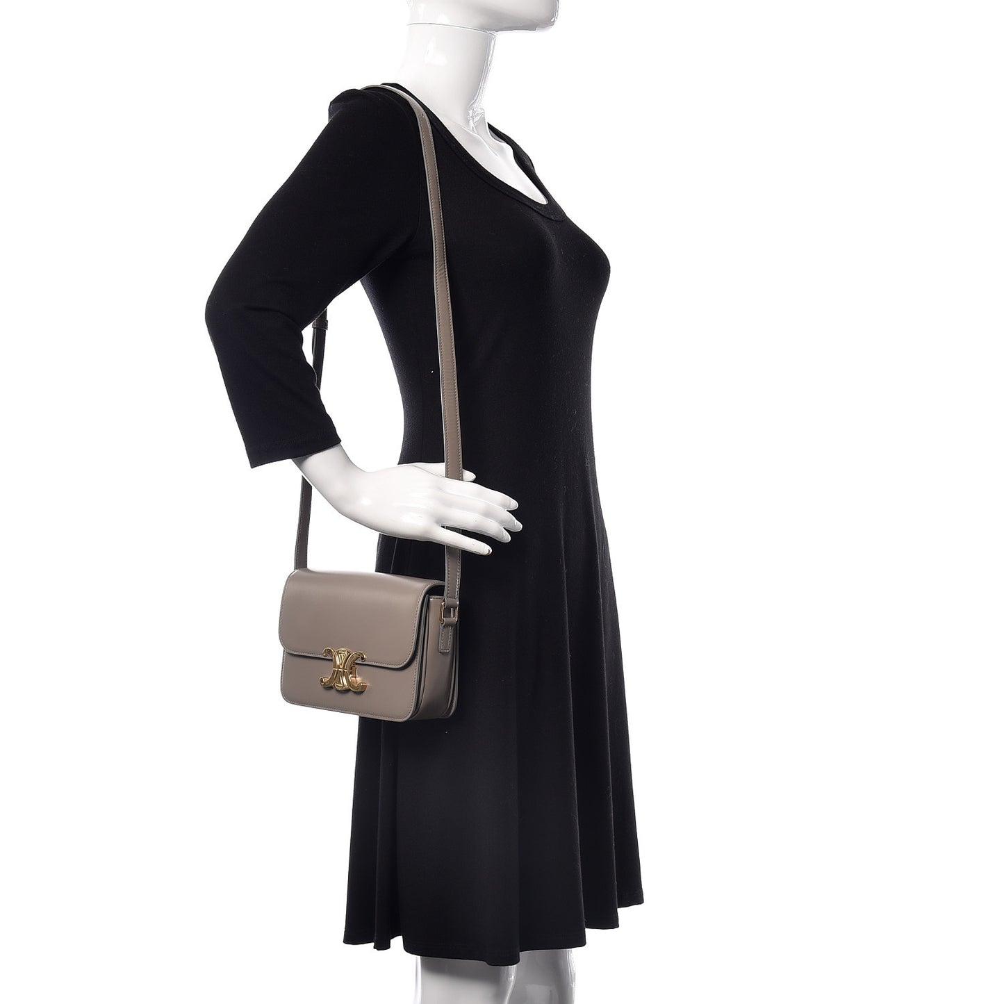 Shiny Calfskin Small Triomphe Pebble