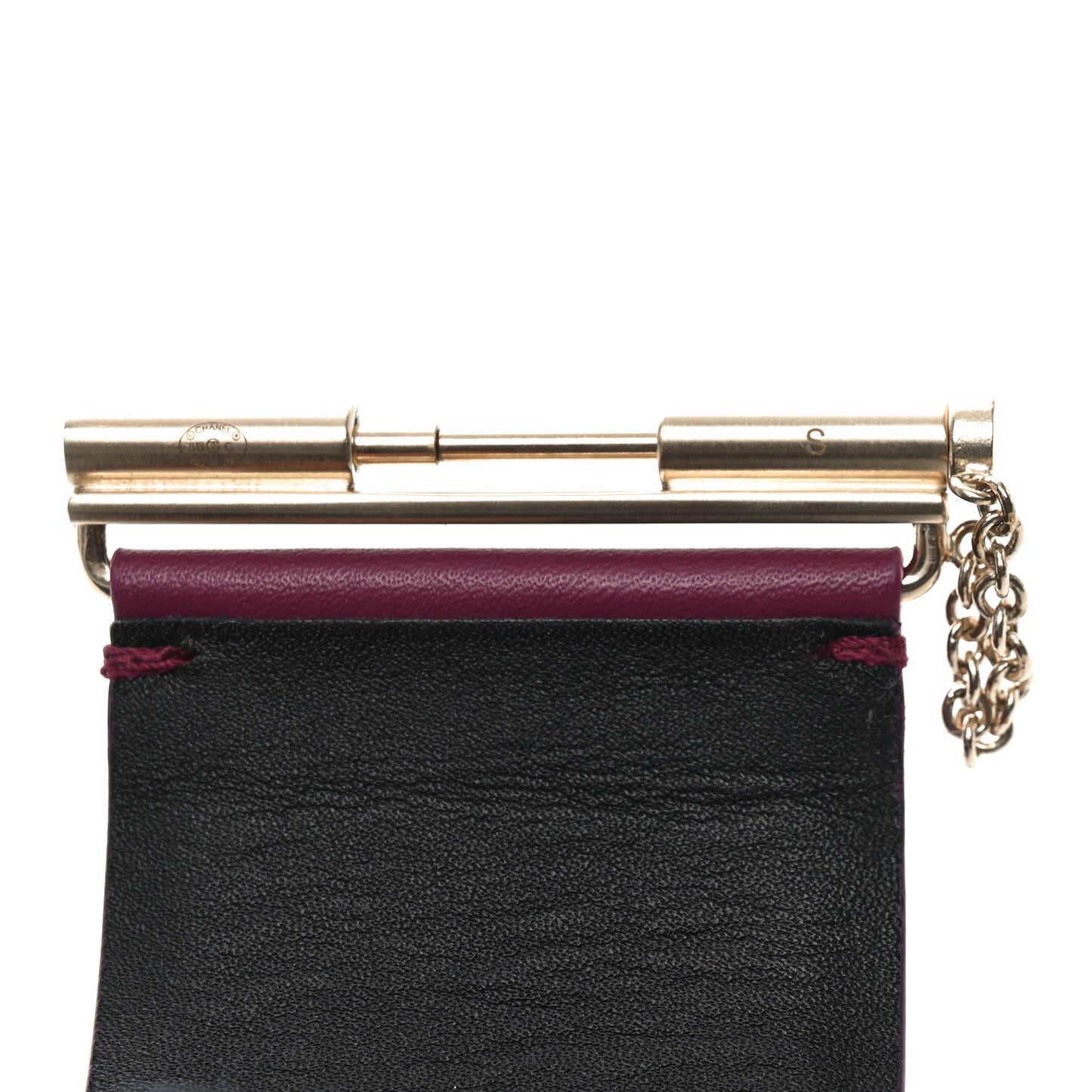 Calfskin CC Wide Cuff S Dark Pink