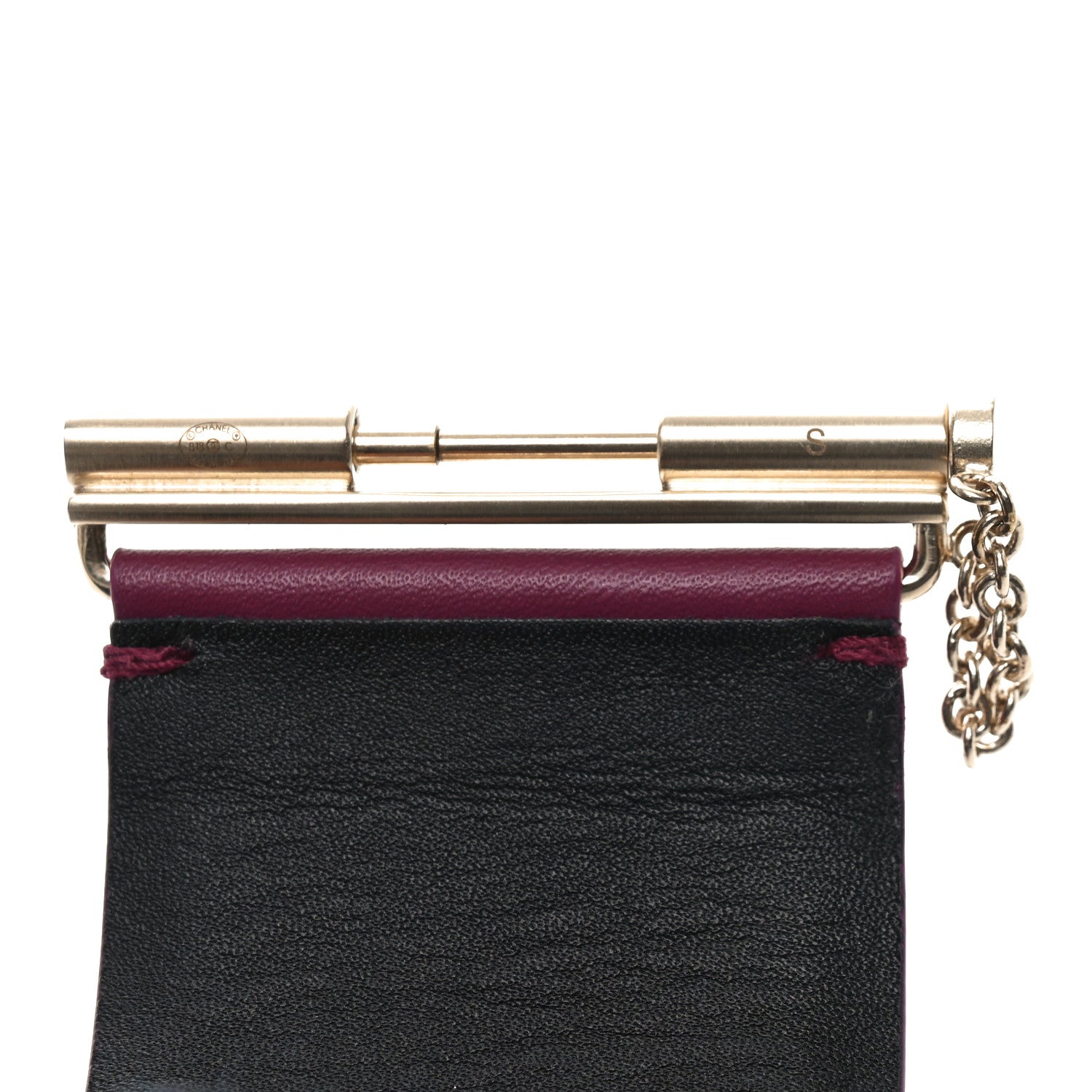 Chanel Calfskin CC Wide Cuff S Dark Pink 5 of 6