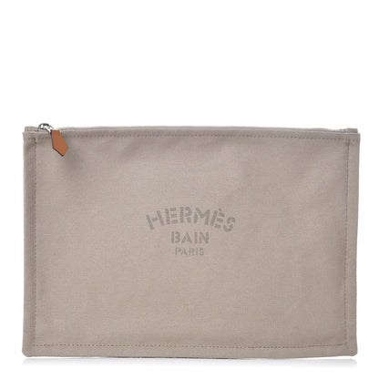 Hermes Toile Flat Yachting Pouch Gris Fonce 1 of 6