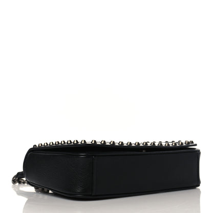 Prada Glace Calfskin Studded Crossbody White Black 4 of 10