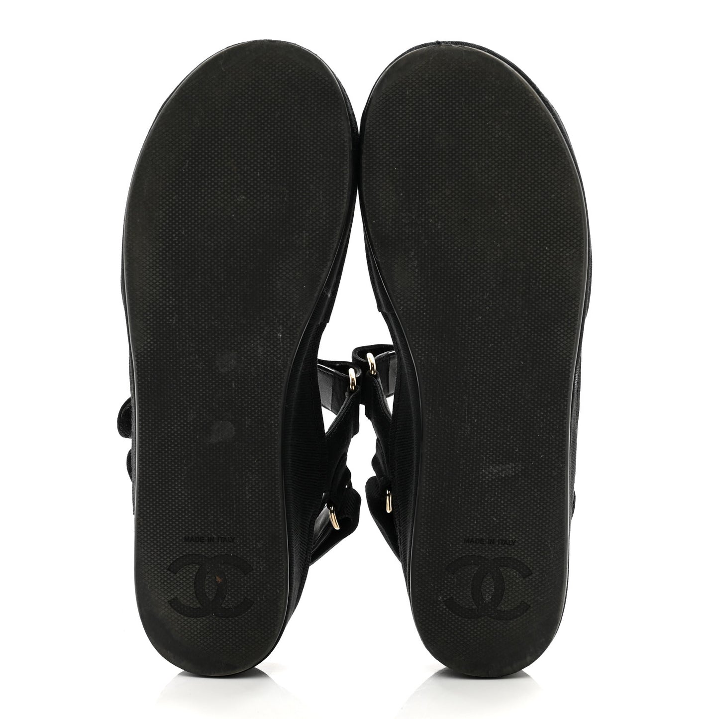 Grosgrain Crystal Logo Platform Sandals 38 Black
