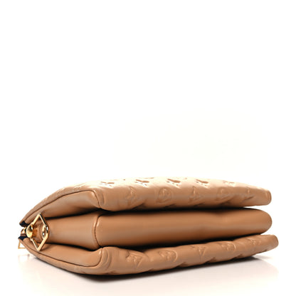 Louis Vuitton Lambskin Embossed Monogram Coussin PM Camel 4 of 13