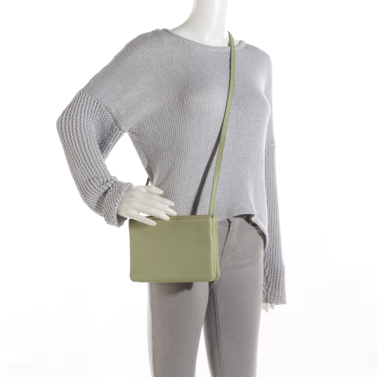Lambskin Small Trio Crossbody Bag Pistachio