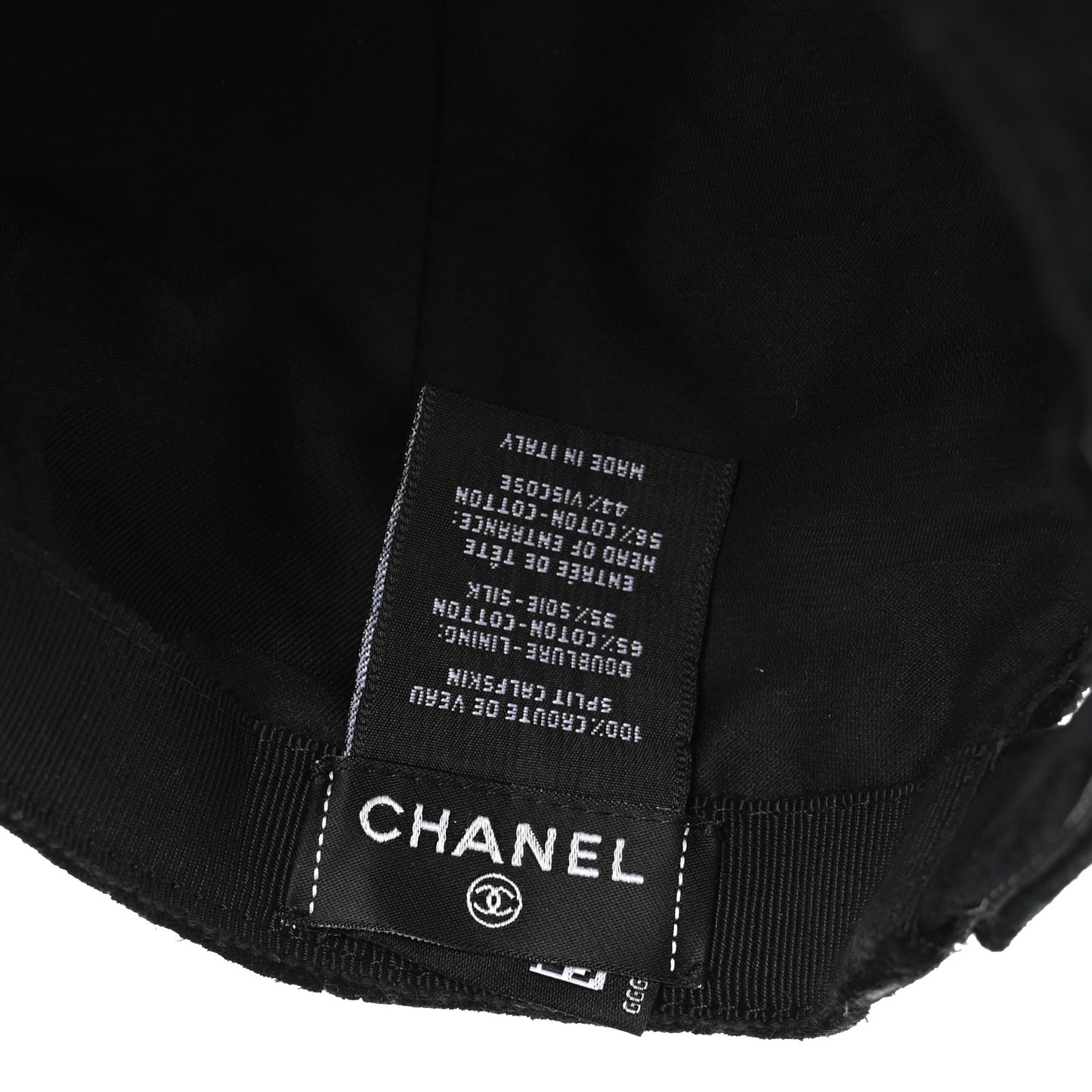 Suede Goatskin CC Cap Hat Black