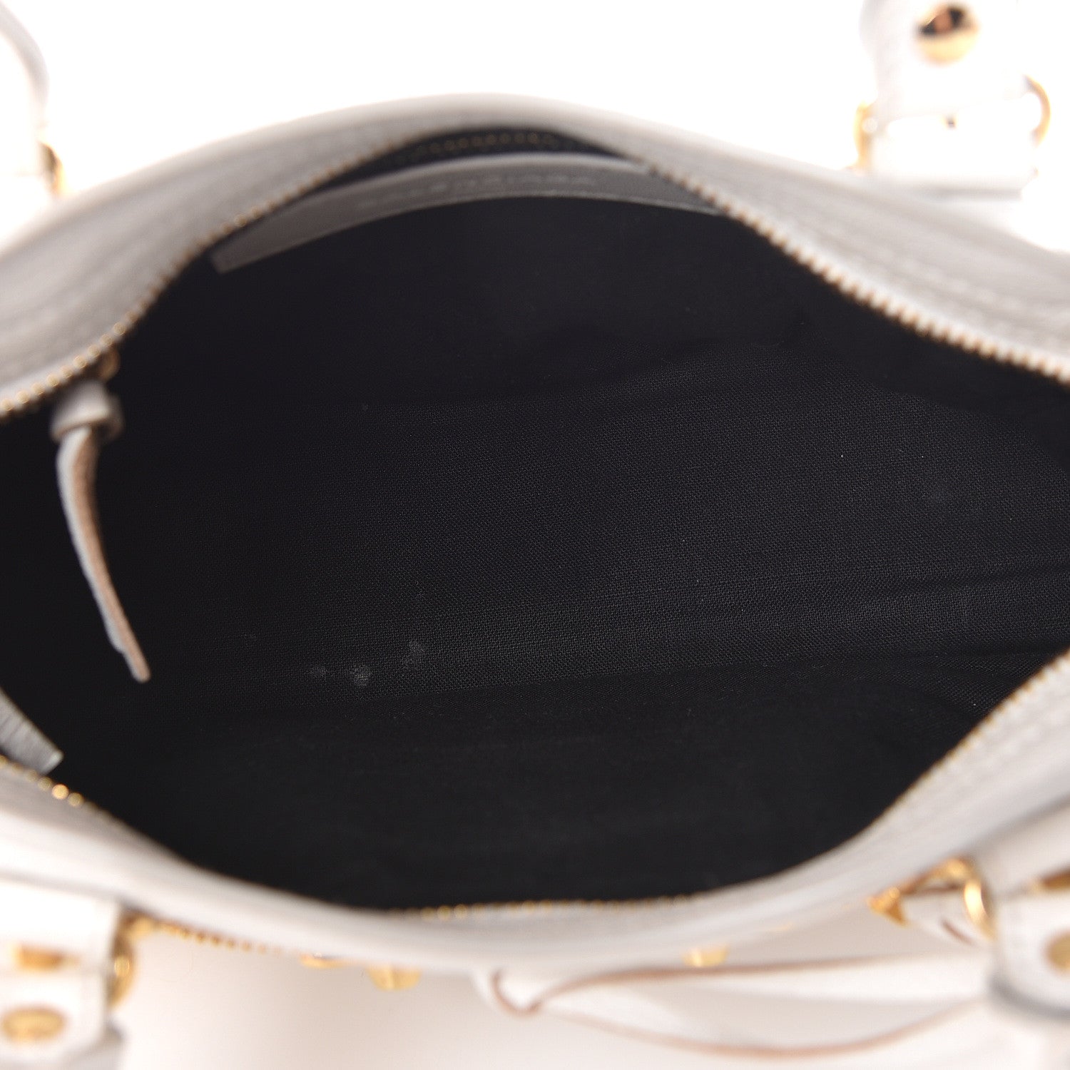 Balenciaga Chevre Gold Metallic Edge Hardware Mini City White 7 of 10
