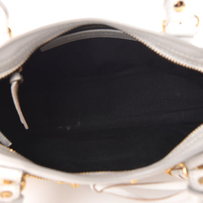 Balenciaga Chevre Gold Metallic Edge Hardware Mini City White 7 of 10