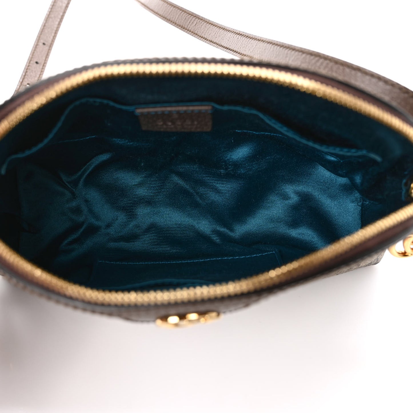 GG Supreme Monogram Textured Dollar Calfskin Web Small Ophidia Dome Shoulder Bag Beige Ebony New Acero