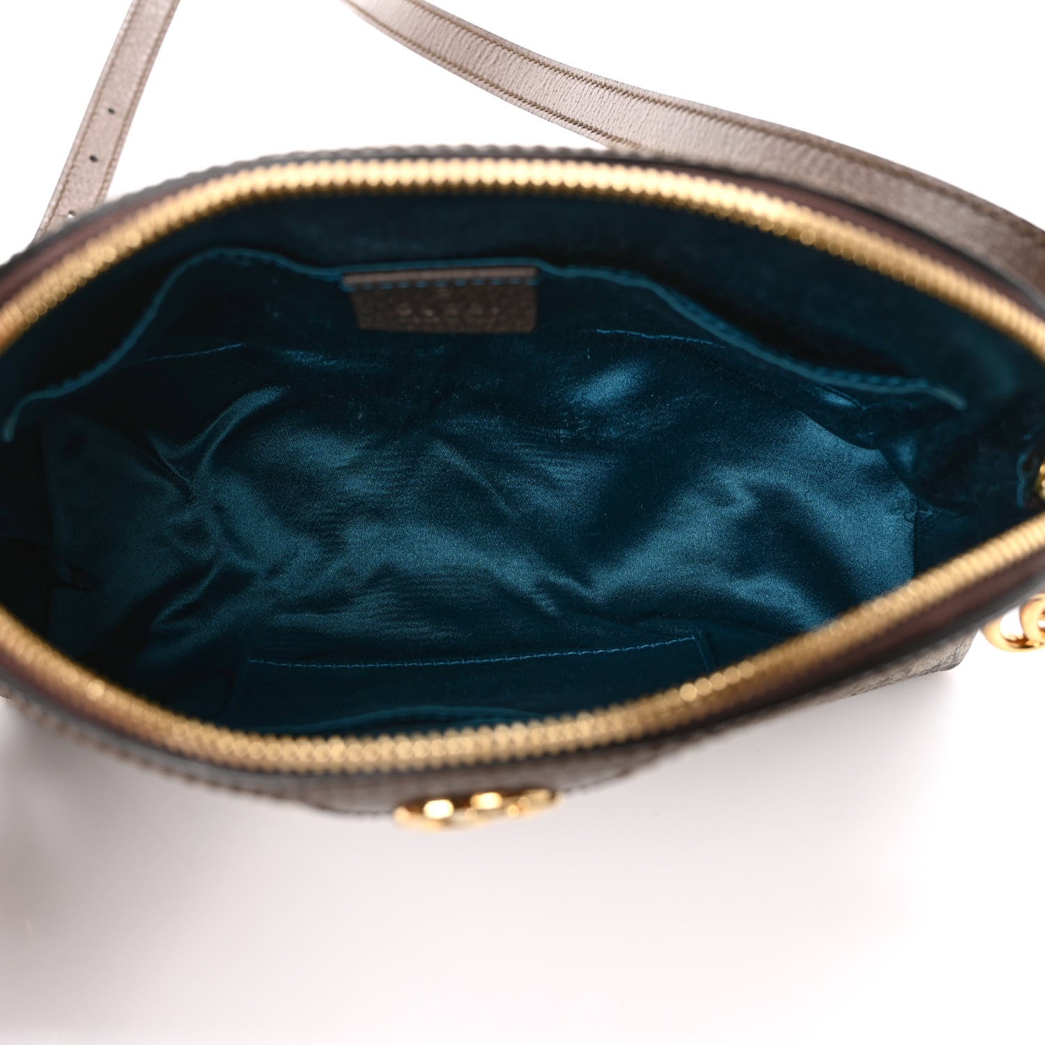 Gucci GG Supreme Monogram Textured Dollar Calfskin Web Small Ophidia Dome Shoulder Bag Beige Ebony New Acero 5 of 13