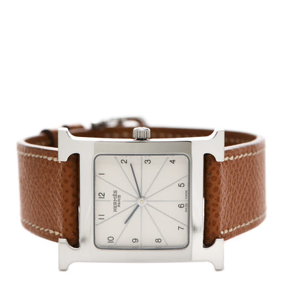 Hermes Stainless Steel Epsom 26mm Heure H Hour Quartz Watch Gold 2 of 5