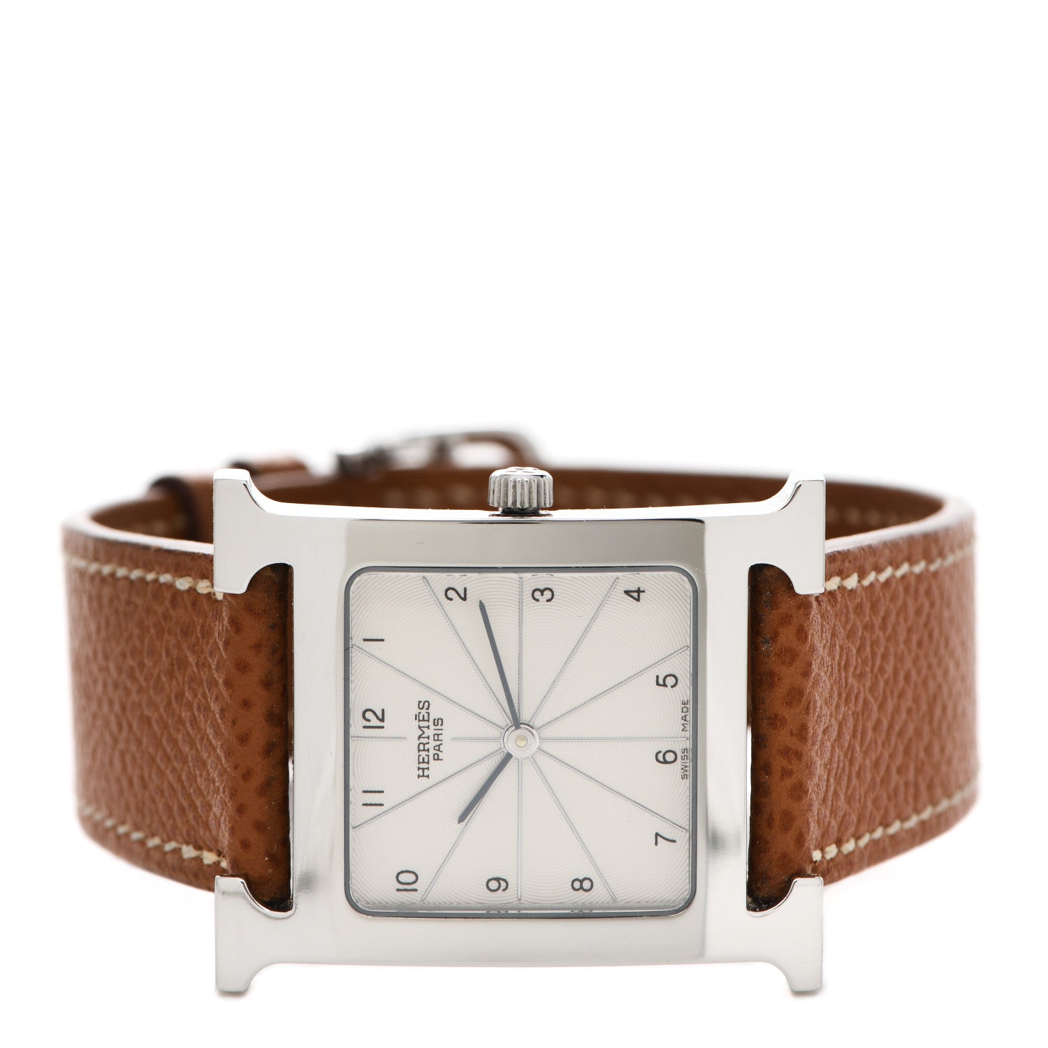Hermes Stainless Steel Epsom 26mm Heure H Hour Quartz Watch Gold 2 of 5