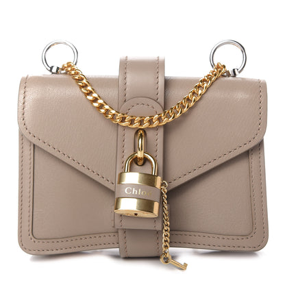 Chloe Shiny Goatskin Calfskin Mini Aby Chain Shoulder Bag Motty Grey 1 of 9
