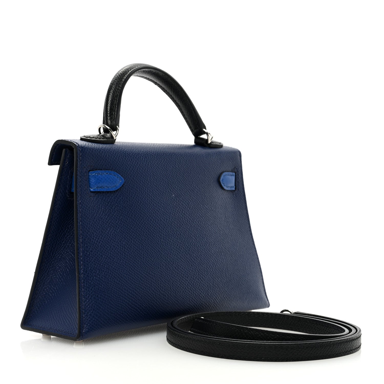 Hermes Epsom Mini Kelly Sellier 20 Bleu Saphir Bleu France Black 3 of 9