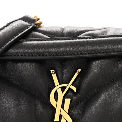 Saint Laurent Lambskin Quilted Small Loulou Puffer Monogram Chain Satchel Black 8 of 12