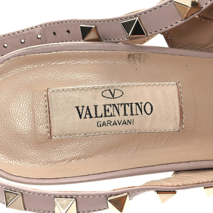 Valentino Garavani Pebbled Calfskin Rockstud Ankle Strap 100mm Pumps 40 Poudre 8 of 11