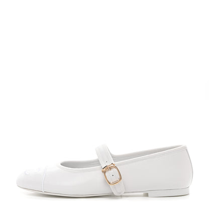 Chanel Lambskin Mary Jane Flats 38 White 1 of 9