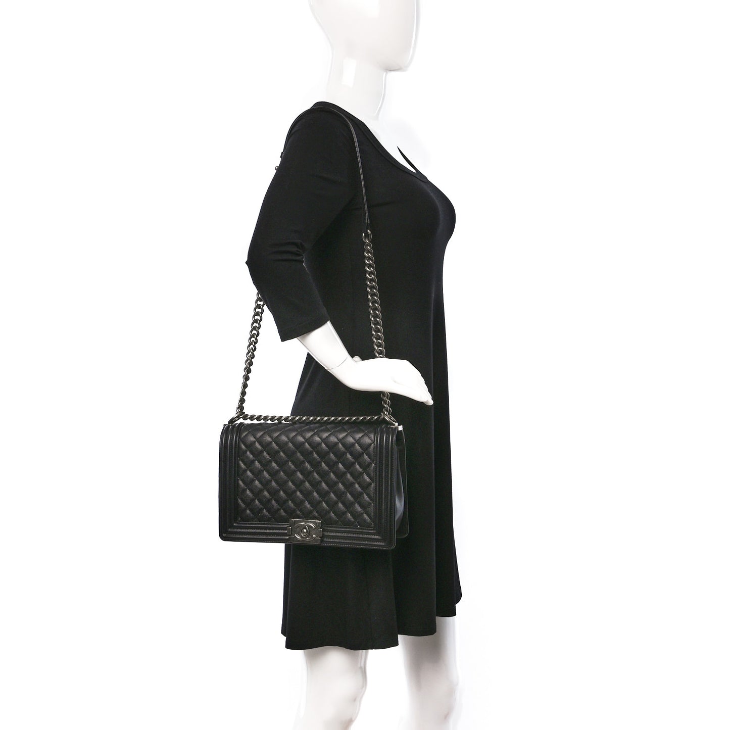 Caviar Quilted New Medium Boy Flap Black