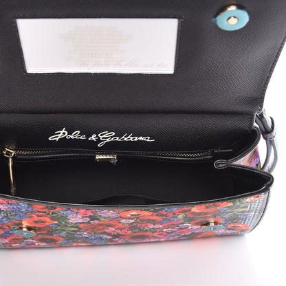 Dolce & Gabbana Dauphine Floral Print Medium Miss Sicily Satchel Black 6 of 10