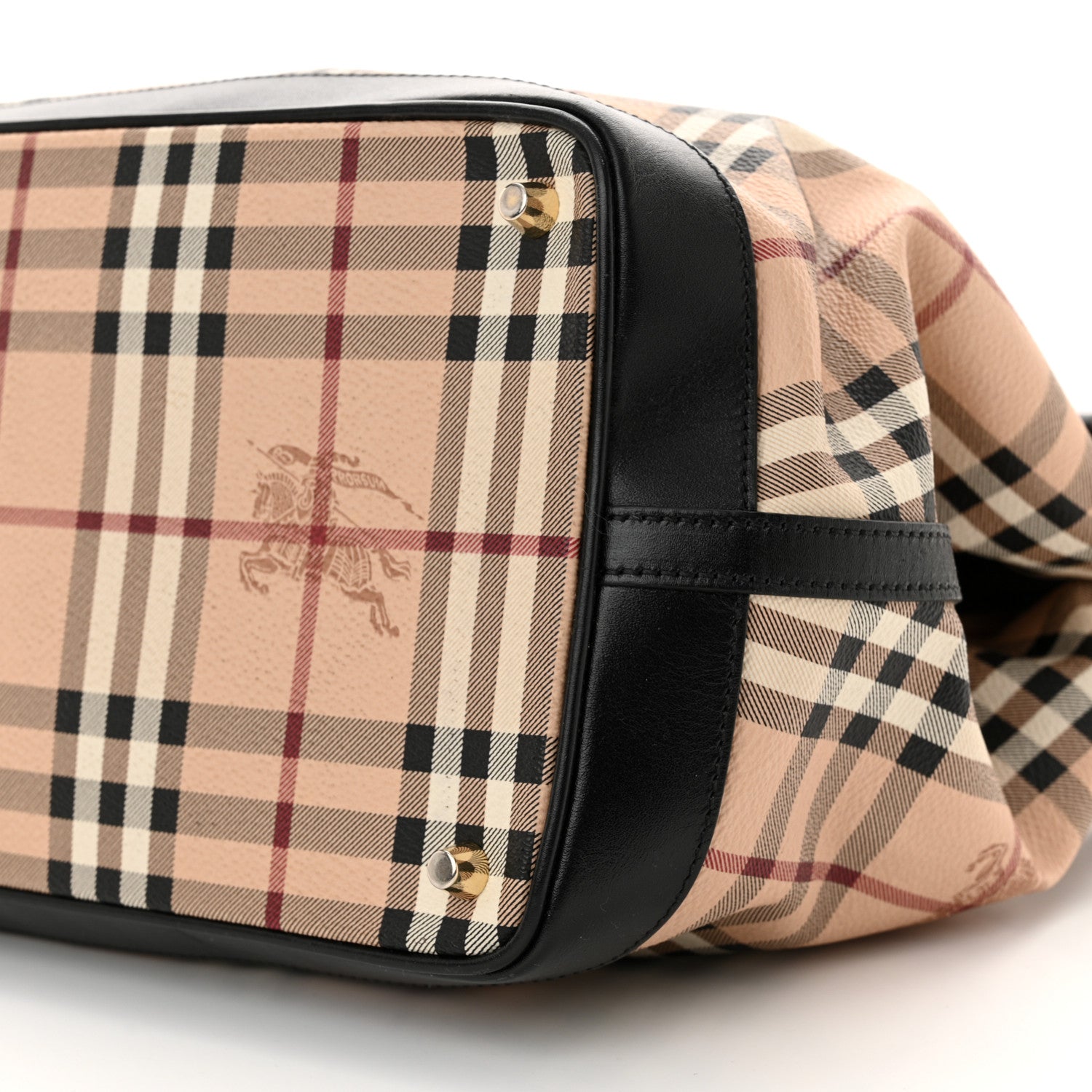 Burberry Haymarket Check Medium Golderton Tote Black 9 of 10