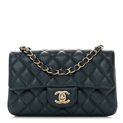 Chanel Iridescent Caviar Quilted Mini Rectangular Flap Dark Blue 1 of 10