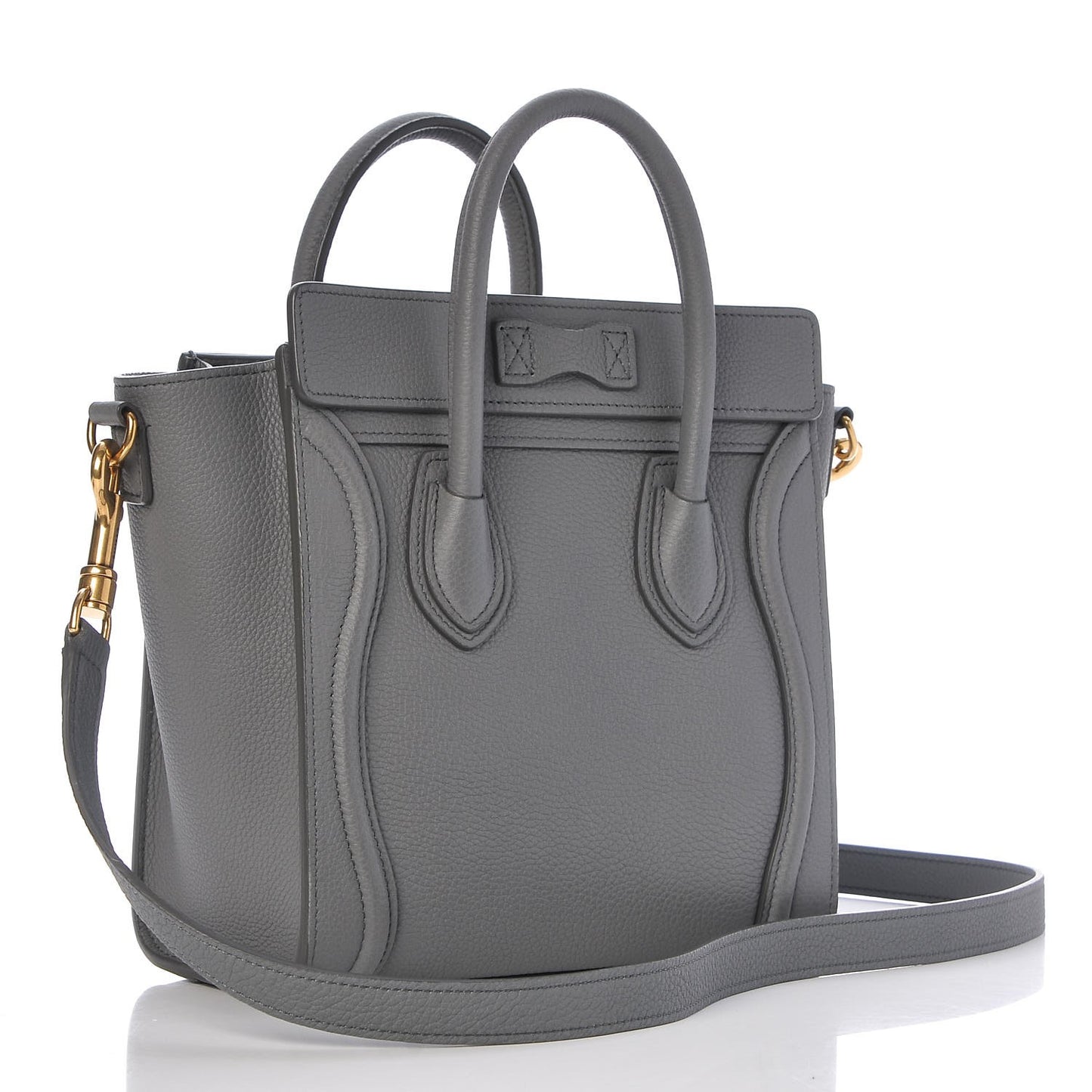 Drummed Calfskin Nano Luggage Kohl