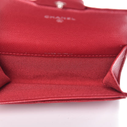 Chanel Caviar Quilted Flap Card Holder Dark Red 5 of 9