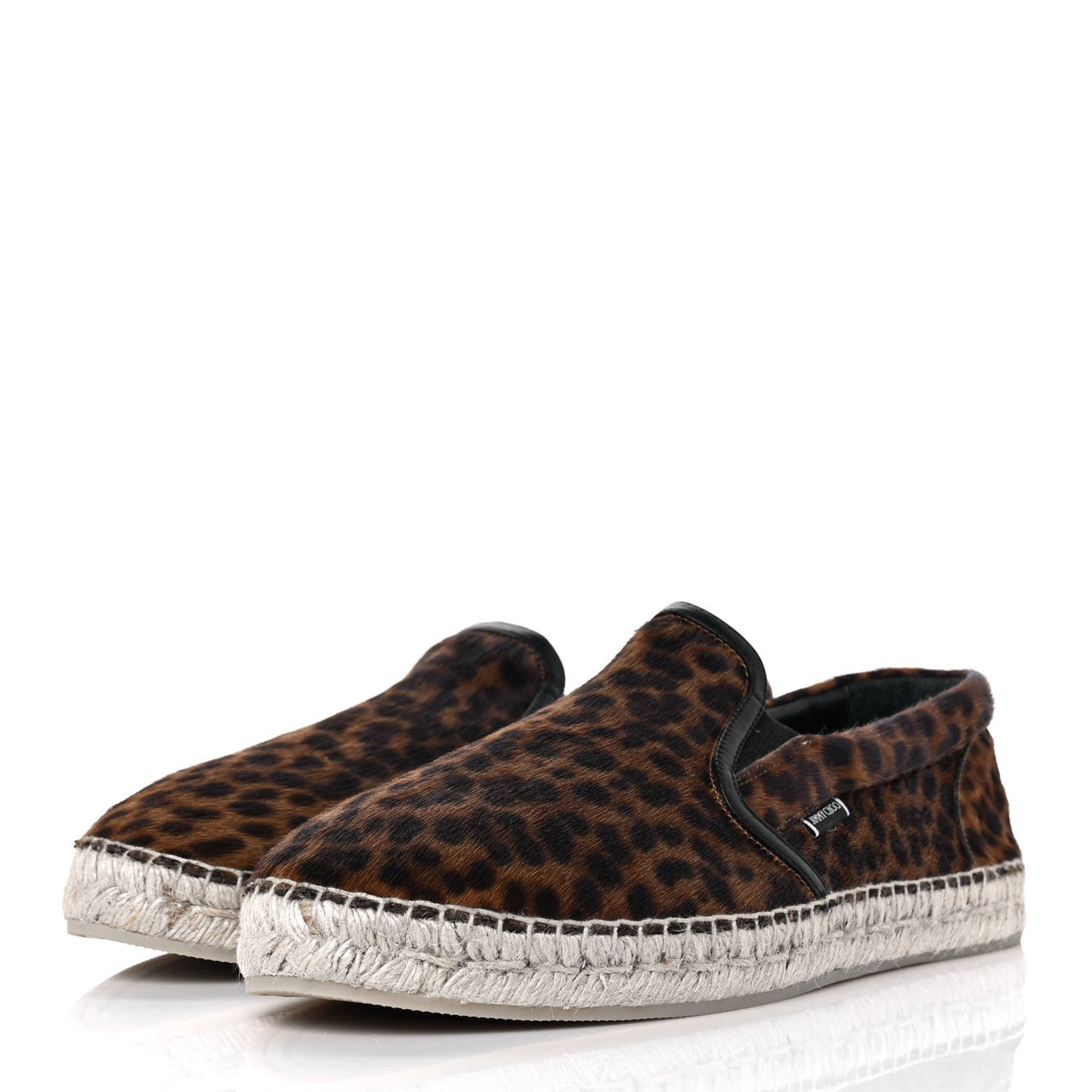 Pony Hair Leopard Print Mens Espadrilles 45 Brown