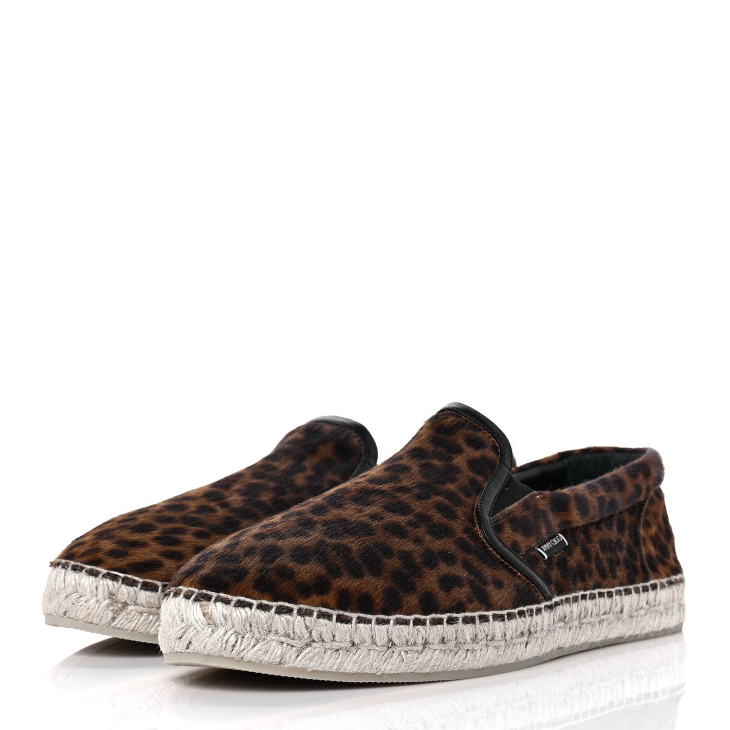 Jimmy Choo Pony Hair Leopard Print Mens Espadrilles 45 Brown 3 of 9
