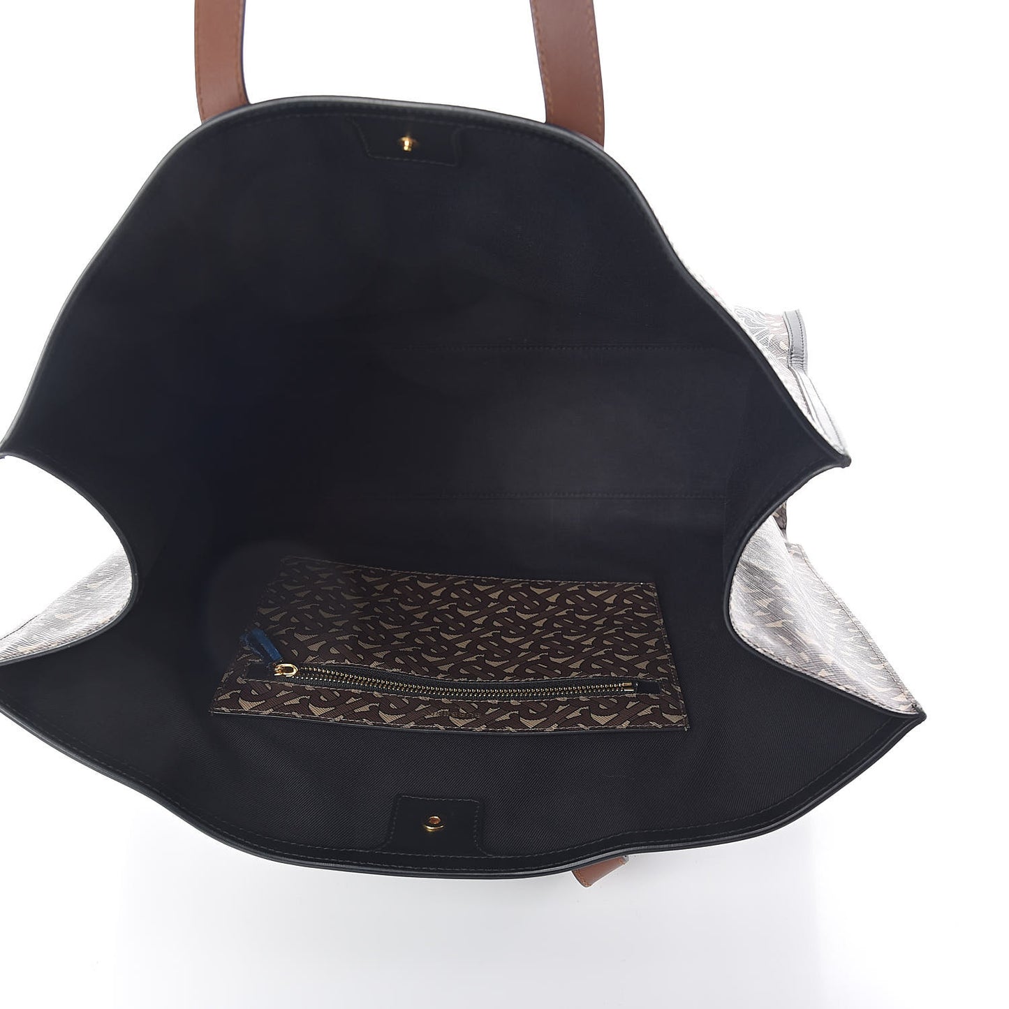 E-Canvas Monogram Stripe Book Tote Bridle Brown