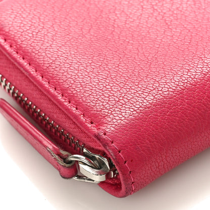 Chanel Goatskin Camellia Zip Coin Purse Pink 8 of 13