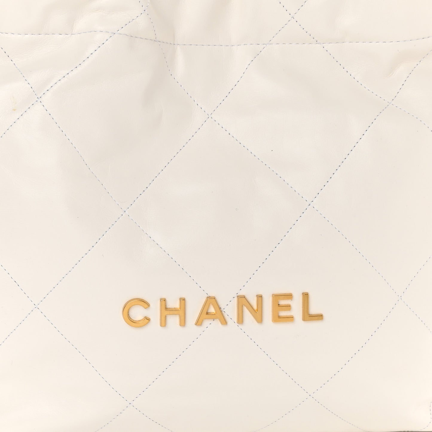 Shiny Calfskin Quilted Small Chanel 22 White