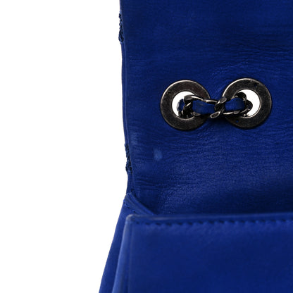 Chanel Suede Diamond Embellished Medium Single Flap Blue 17 of 18