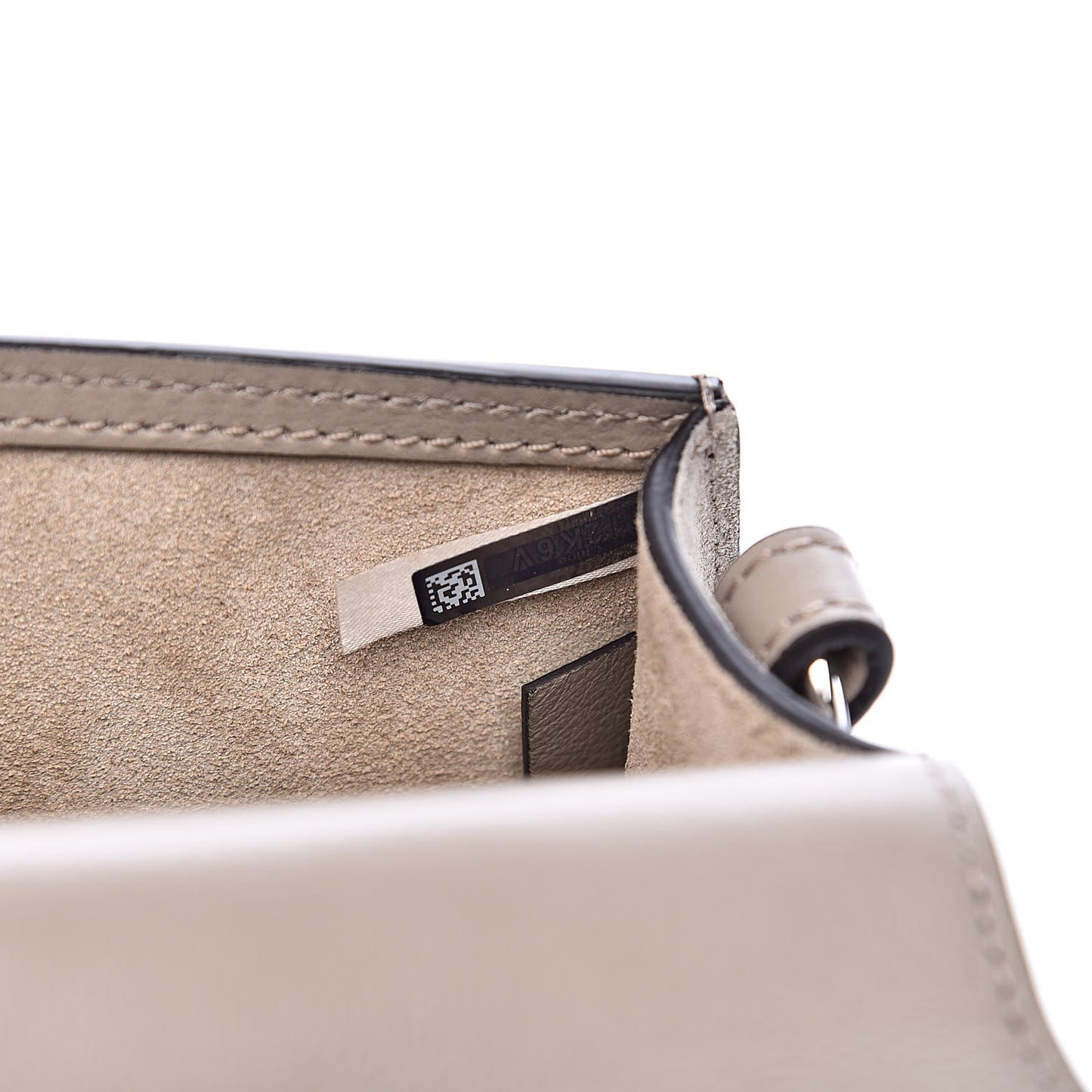 Calfskin Suede Python Print Small Nile Bracelet Bag Motty Grey