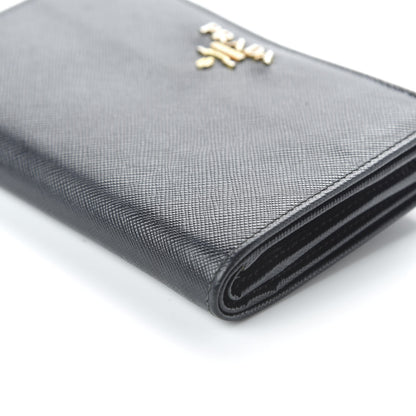Prada Saffiano Metal Compact Wallet Black 8 of 11