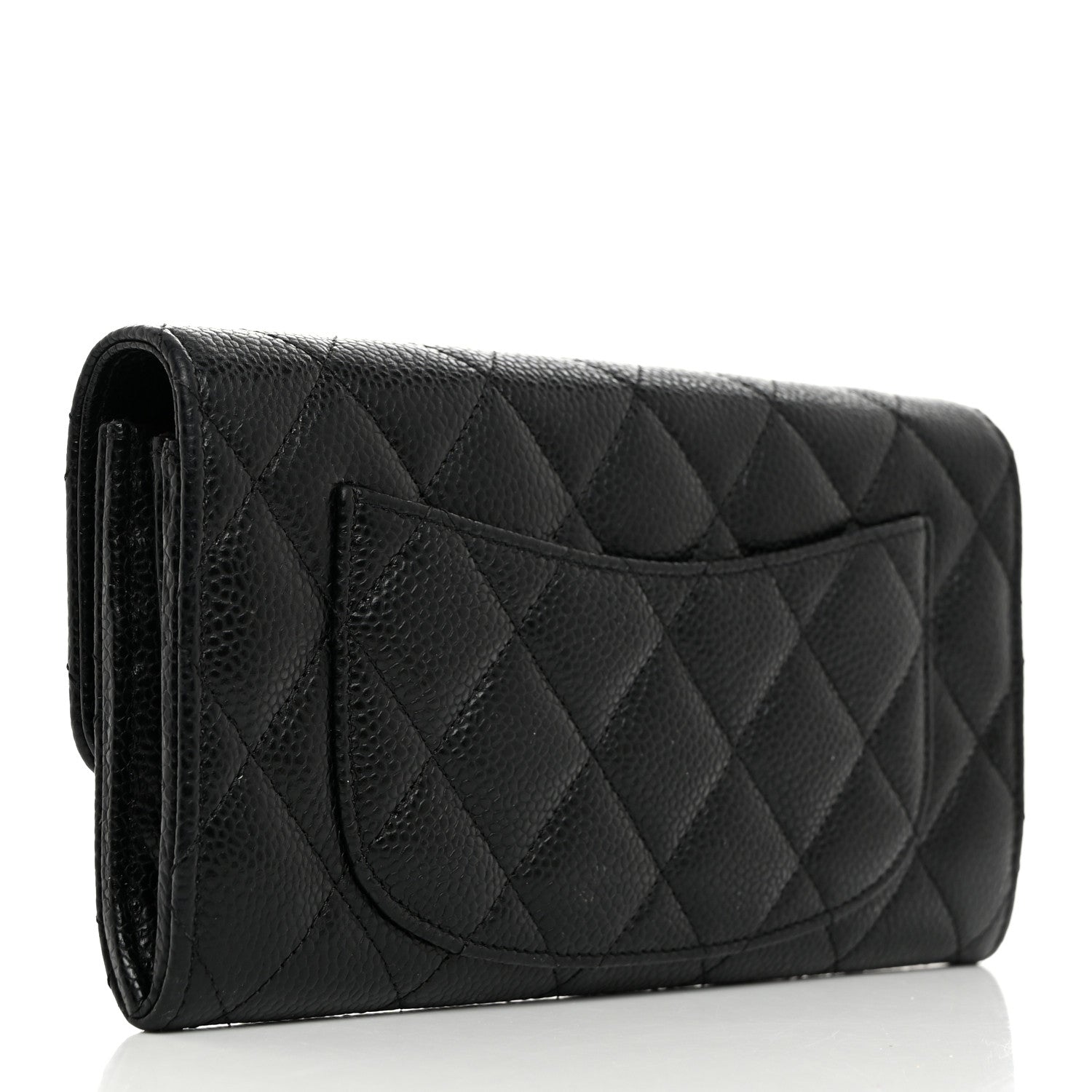 Chanel Caviar Quilted Large Gusset Flap Wallet Black 3 of 8