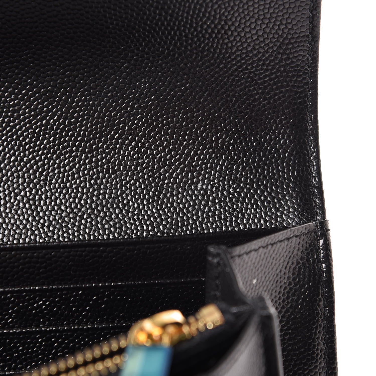 Saint Laurent Grain De Poudre Matelasse Chevron Monogram Flap Wallet Black 10 of 12