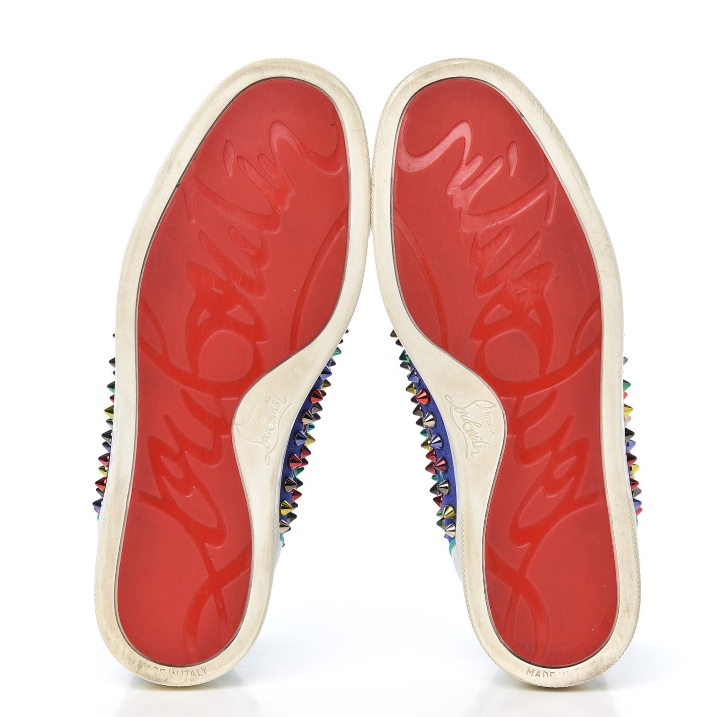 Suede Nappa Louis Pik Pik Orlato Flat Spikes Sneakers 37.5 Multicolor