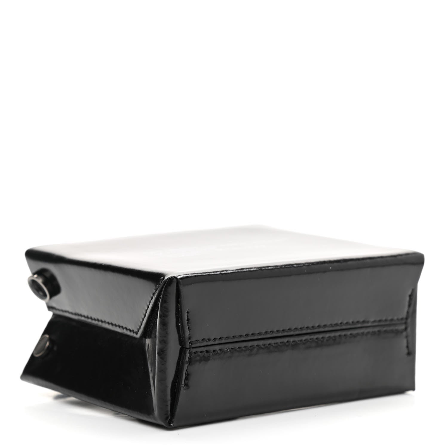 Off-White Patent Calfskin Mini Logo Box Bag Black 4 of 8