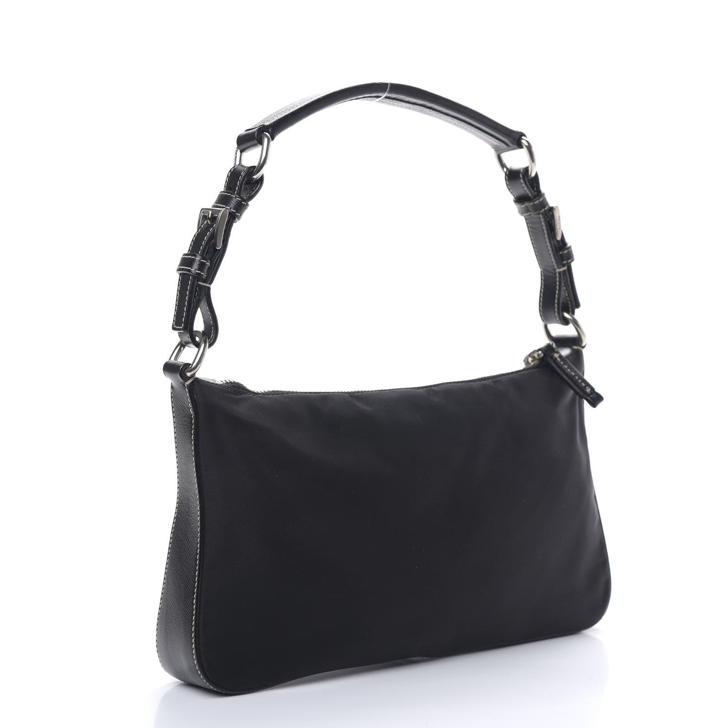 Tessuto Nylon Saffiano Shoulder Bag Black
